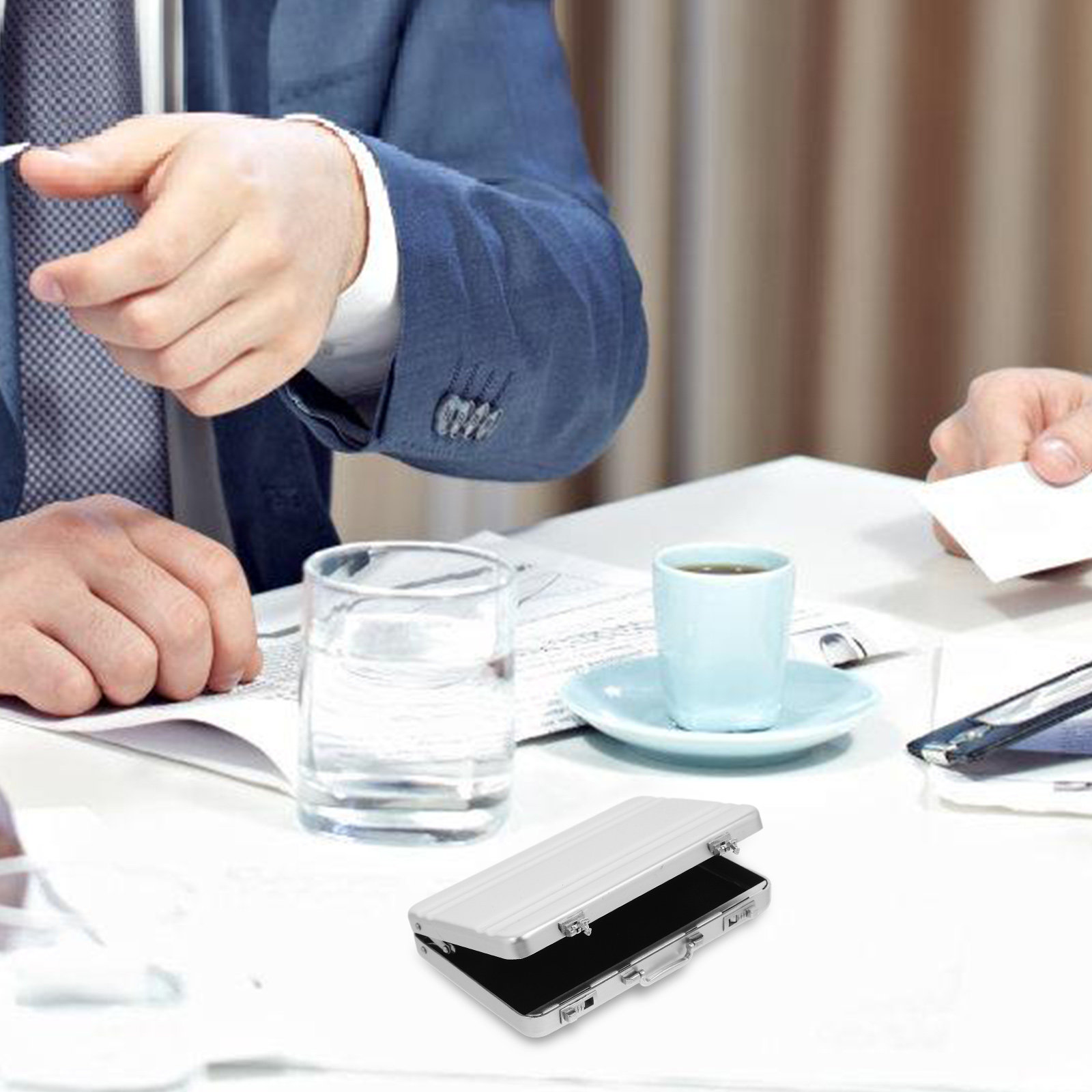 Card Index Box - صندوق تخزين بطاقات من سبائك الألومنيوم،