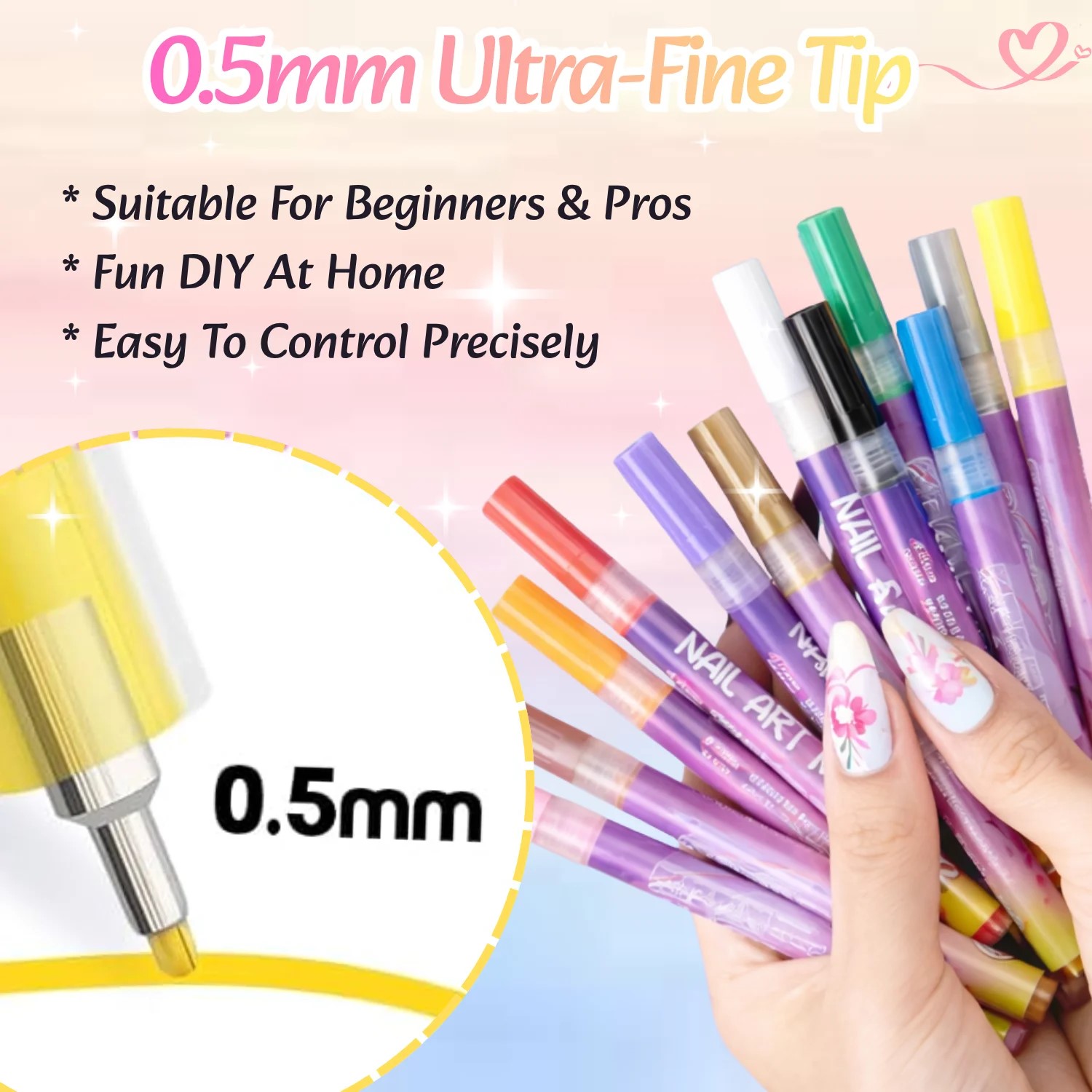 مجموعة أقلام فن الأظافر ثلاثية - مراجعة Correction Pen Fine وسعره