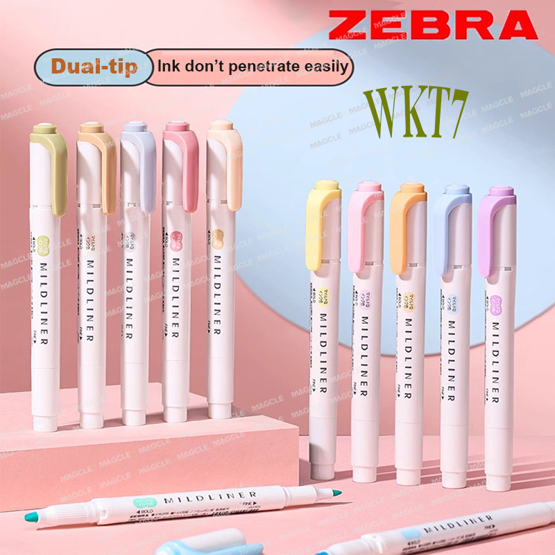 زيبرا 1 قطعة قلم تحديد WKT7 بط - مراجعة Zebra Pen Mildliner وسعره
